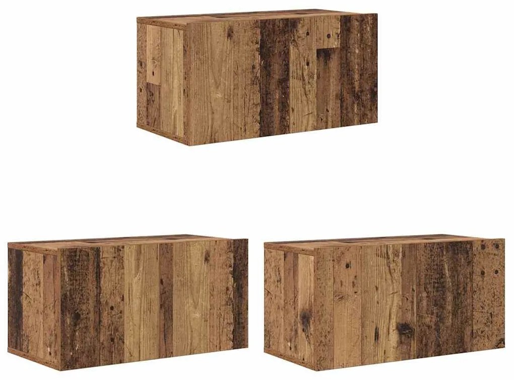 TV szekrény 3 pcs Barna 60 x 30 x 30 cm Faanyag
