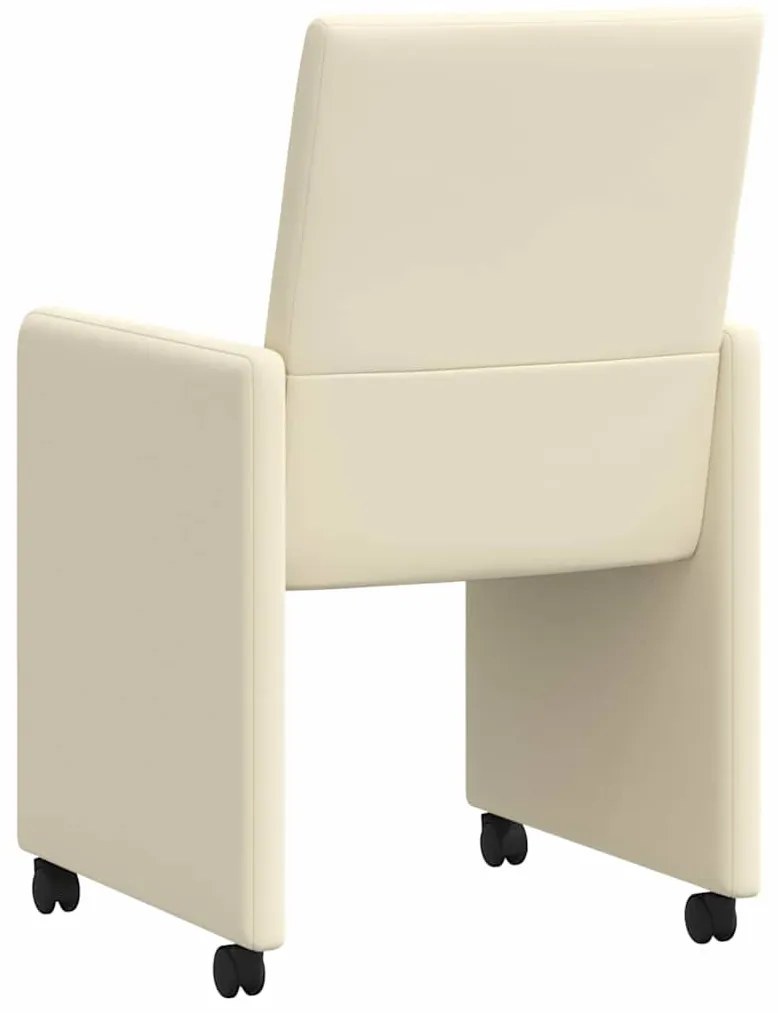 Kerekes Étkező Székek 2 pcs Krém 57 x 66 x 94 cm Műbőr