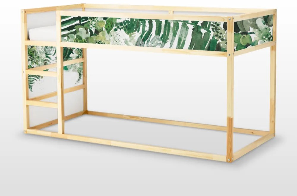 Matrica ikea bútorokhoz - kura bed Trópusi zöld