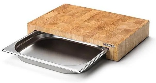 Continenta C4026 - Konyhai vágódeszka tálcával, 39x27 cm, gumifa