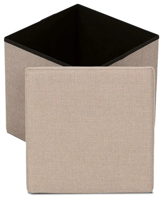 Tárolós Puff, Bézs Szövet. TAB-461 CRM2
