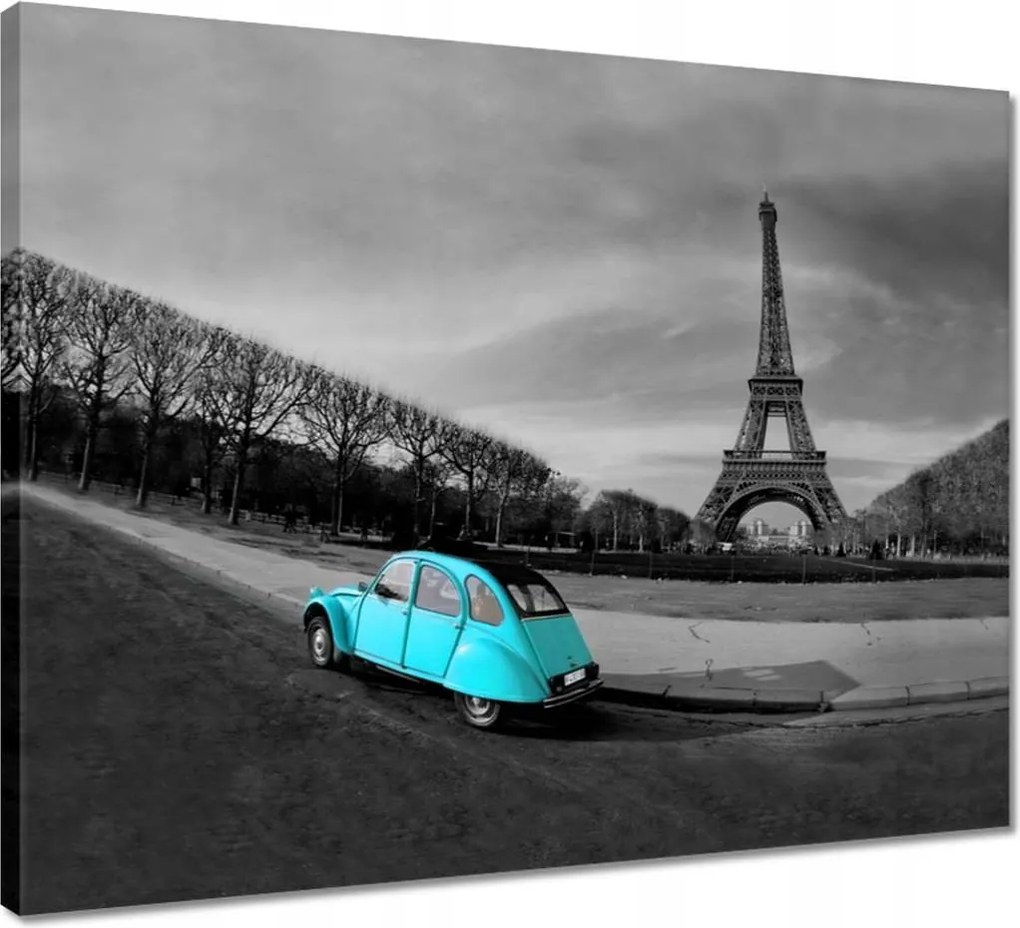 Vászonkép 50x40 Eiffel-torony Türkiz