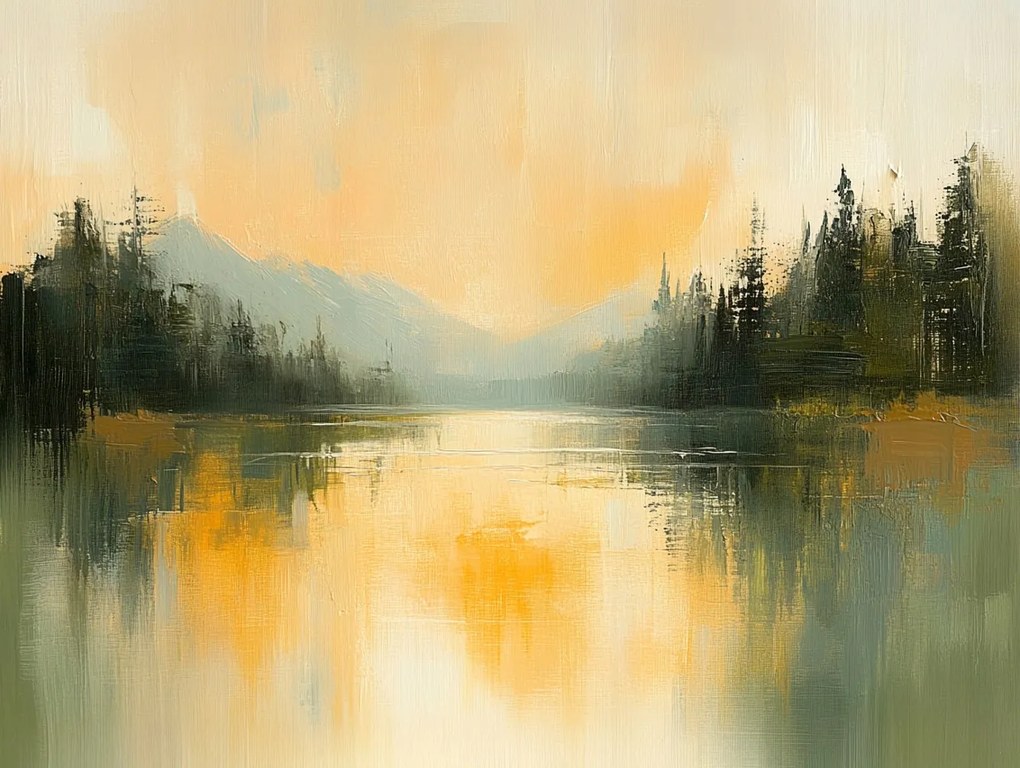 Vászonkép Canvas Tájkép Hegyek Erdő Tó Tükröződés 100x75