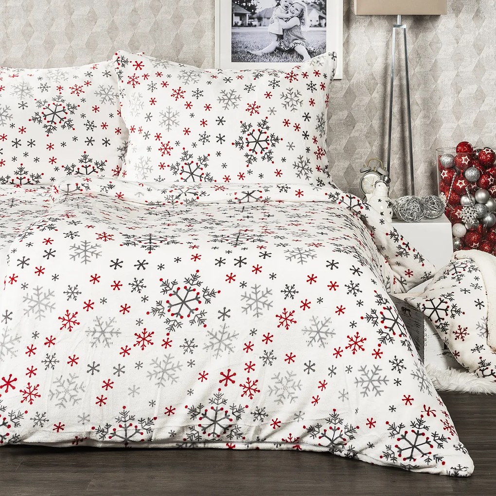 4Home Snowflakes mikroflanel ágyneműhuzat, 140 x 200 cm, 70 x 90 cm
