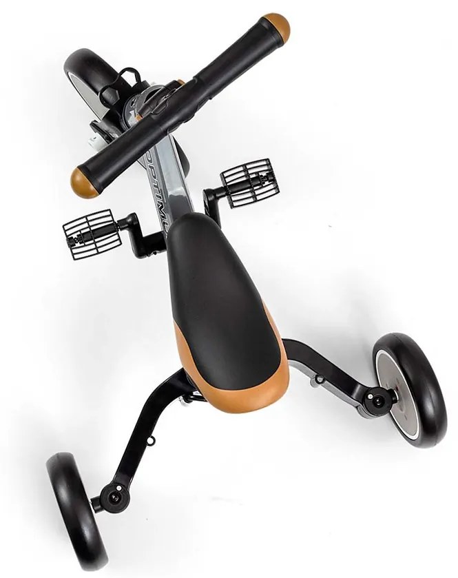 Gyerek háromkerekű bicikli 4az1-ben Milly Mally Optimus Plus tolókarral grey