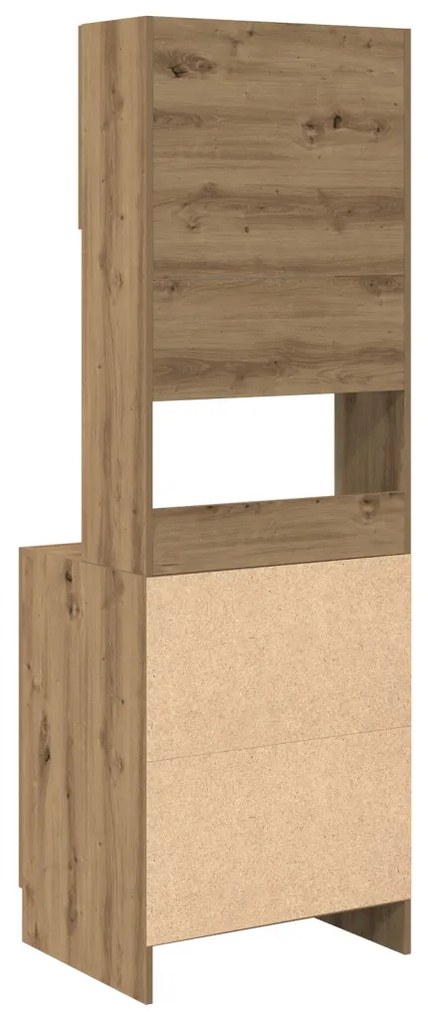 Konyhai Szekrény Kézműves Tölgy 60x50x180 cm Szerkezeti Fa
