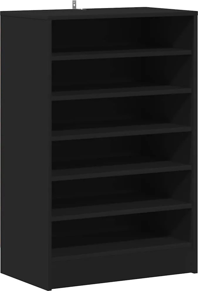 vidaXL fekete szerelt fa cipősszekrény 60 x 35 x 92 cm