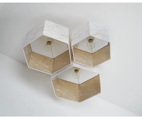 Duolla - Felületre szerelhető csillár ROLLER TRIO HEX 3xE27/15W/230V fehér/arany