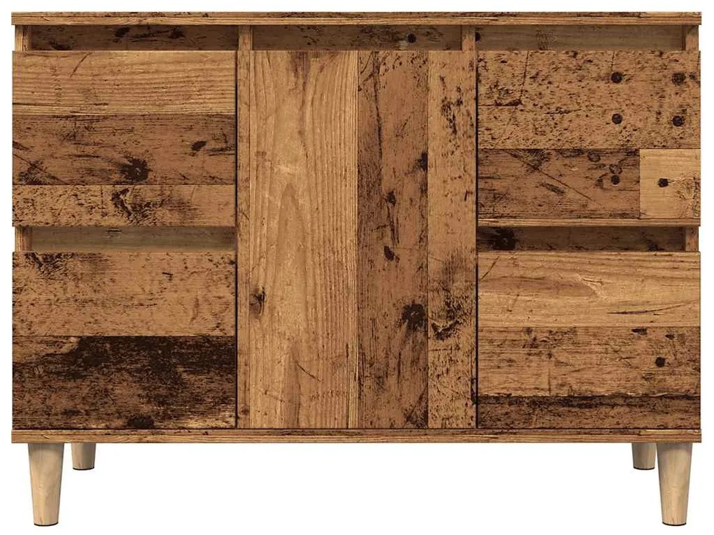 antik fa színű szerelt fa mosdószekrény 80 x 33 x 60 cm