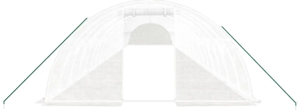 fehér acélvázas melegház 96 m² 24 x 4 x 2 m