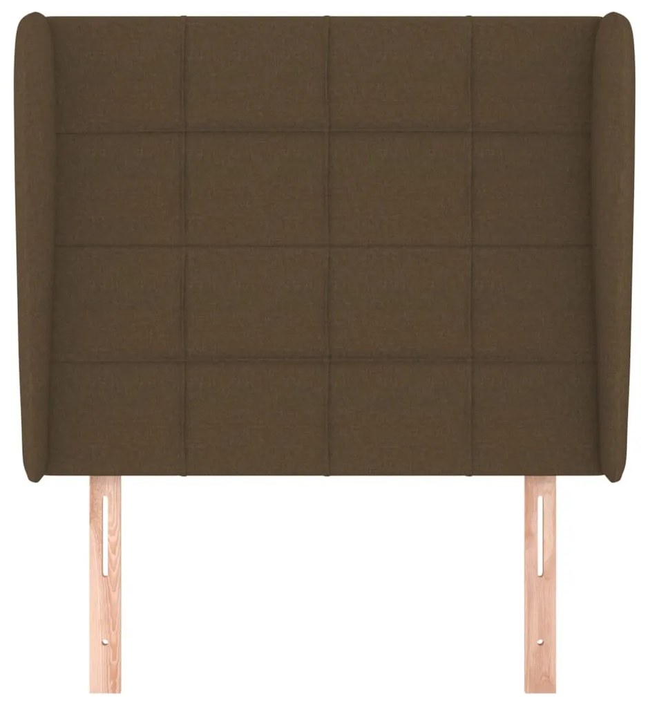 sötétbarna szövet fejtámla szárnyakkal 93 x 23 x 118/128 cm