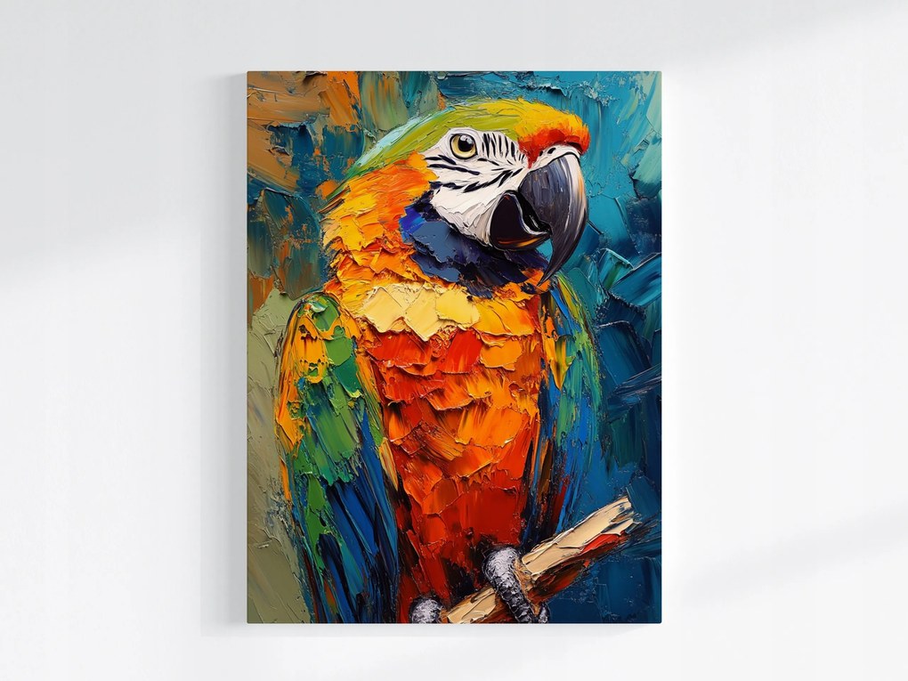 Poszter Olaj Színes Egzotikus Papagáj Ara Madár 60x80