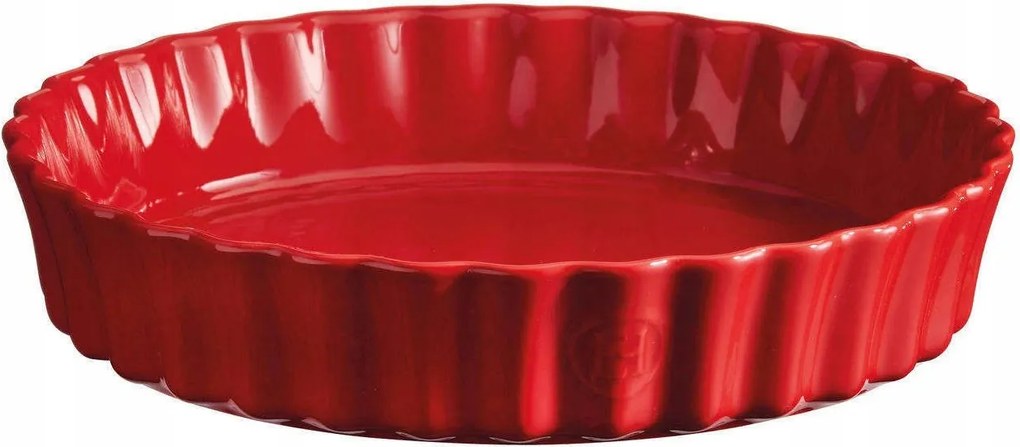 Emile Henry piteforma, mély 28 cm, bordó