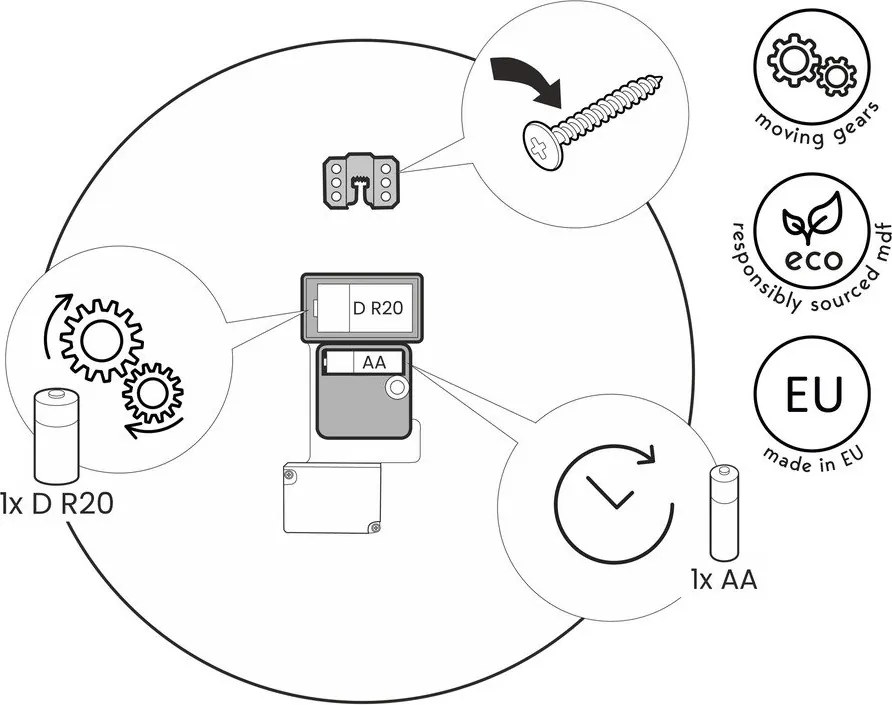 Fali óra ø 57 cm Archie – Styler