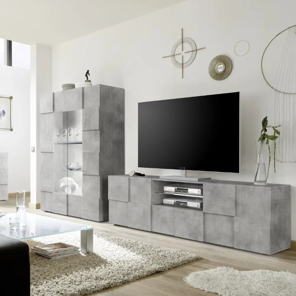 DAMA Nagy Beton TV Szekrény 2 ajtós 1 fiókos 181cm