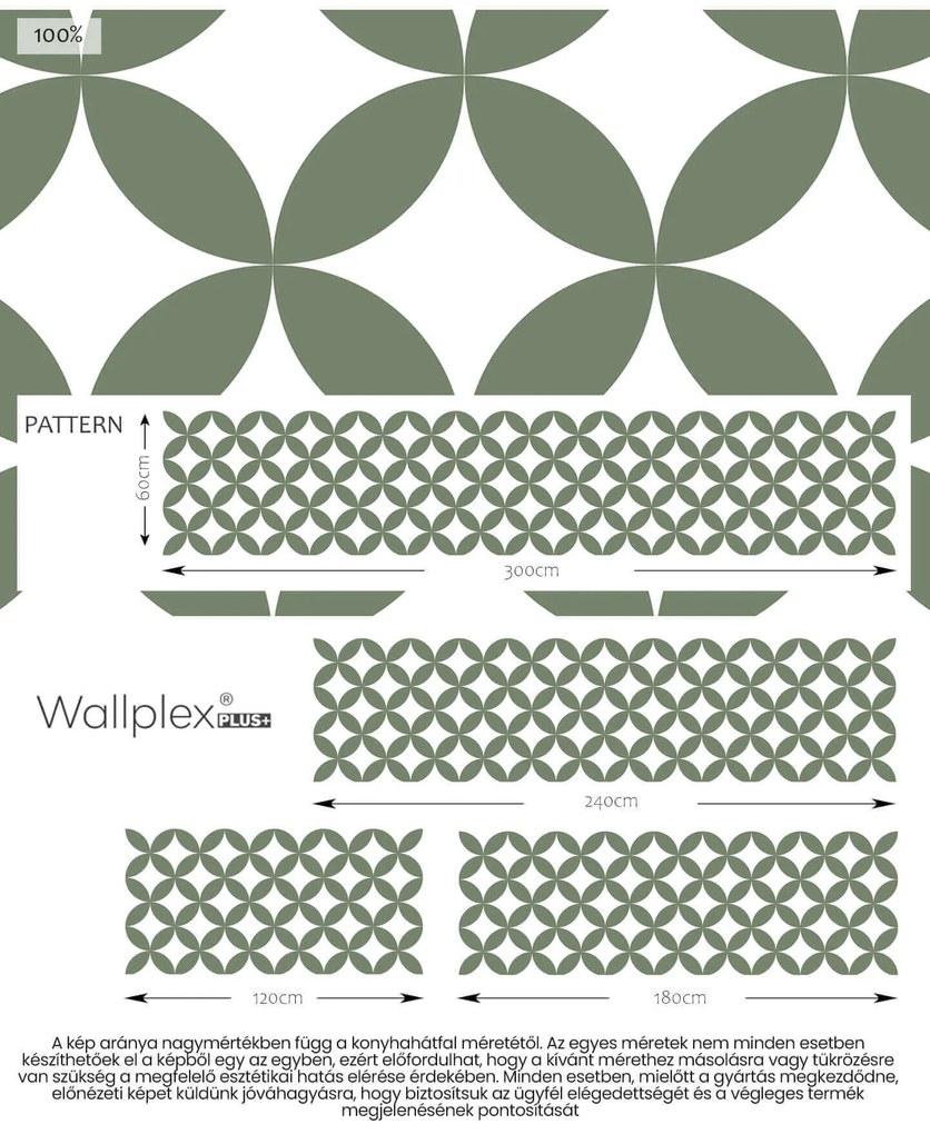 Wallplex konyhahátfal Pattern (Méret: 60x240)