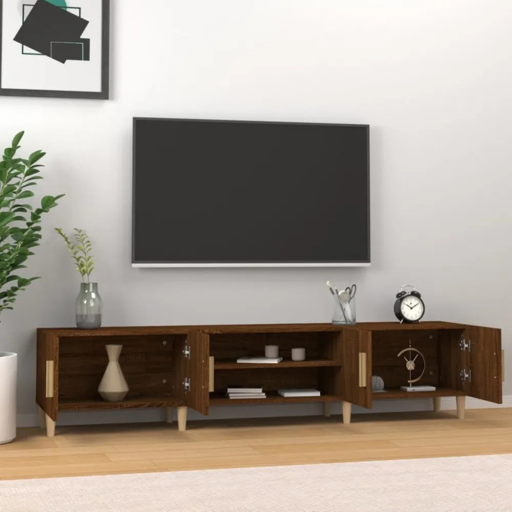 barna tölgy színű szerelt fa TV-szekrény 180x31,5x40 cm