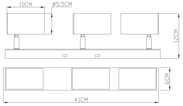 Globo 57911-3M - ROBBY 3xGU10/35W fekete/messing spotlámpa 230V