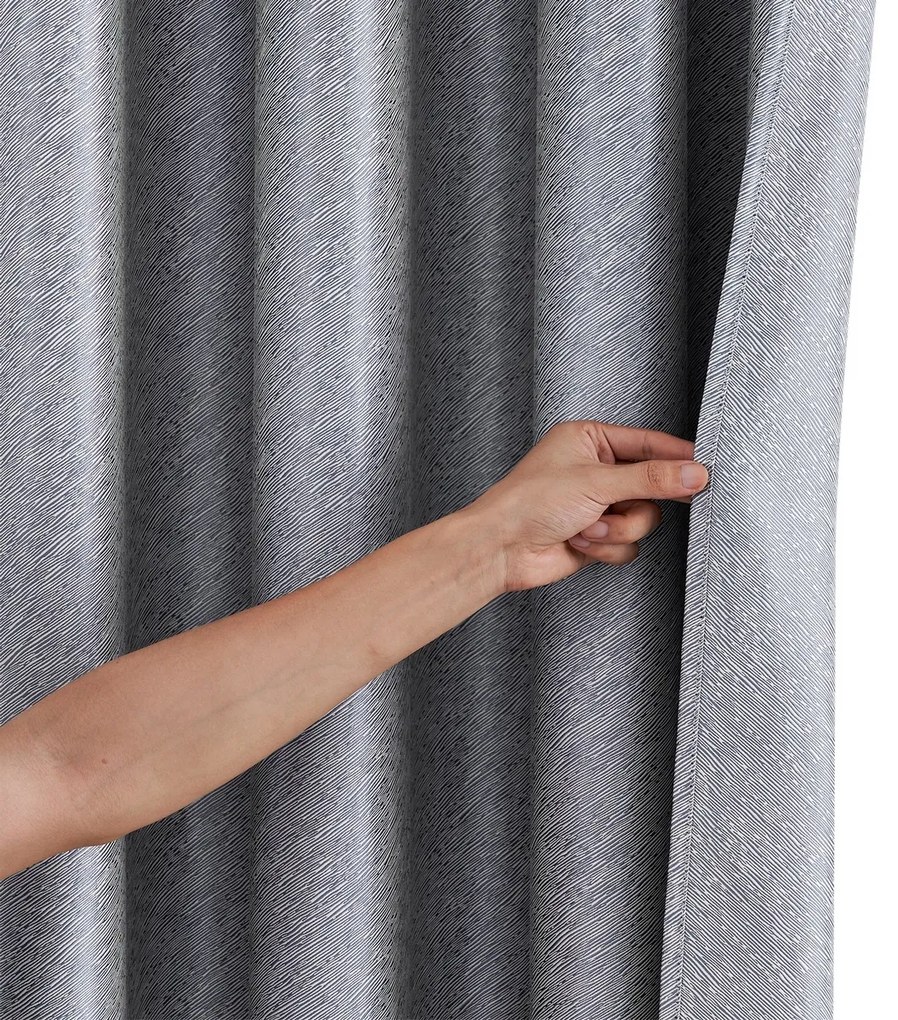 4Home Stripe sőtétítő függöny szürke, 150 x 250 cm