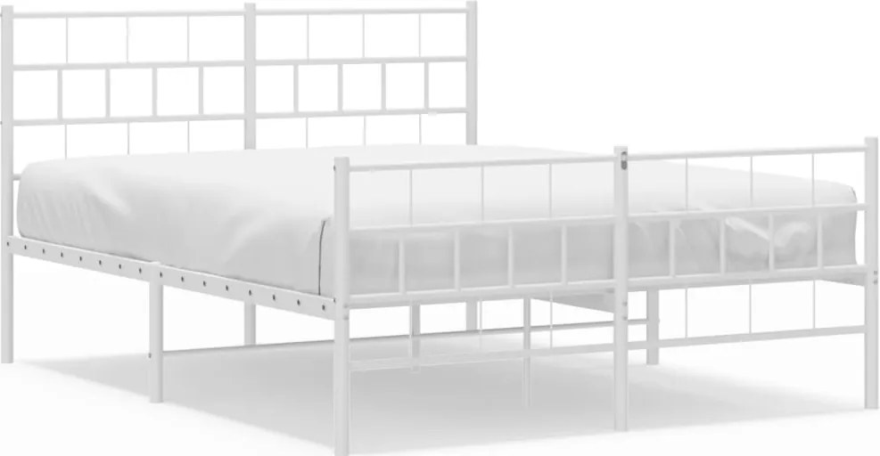 vidaXL fehér fém ágykeret fej- és lábtámlával 120 x 190 cm