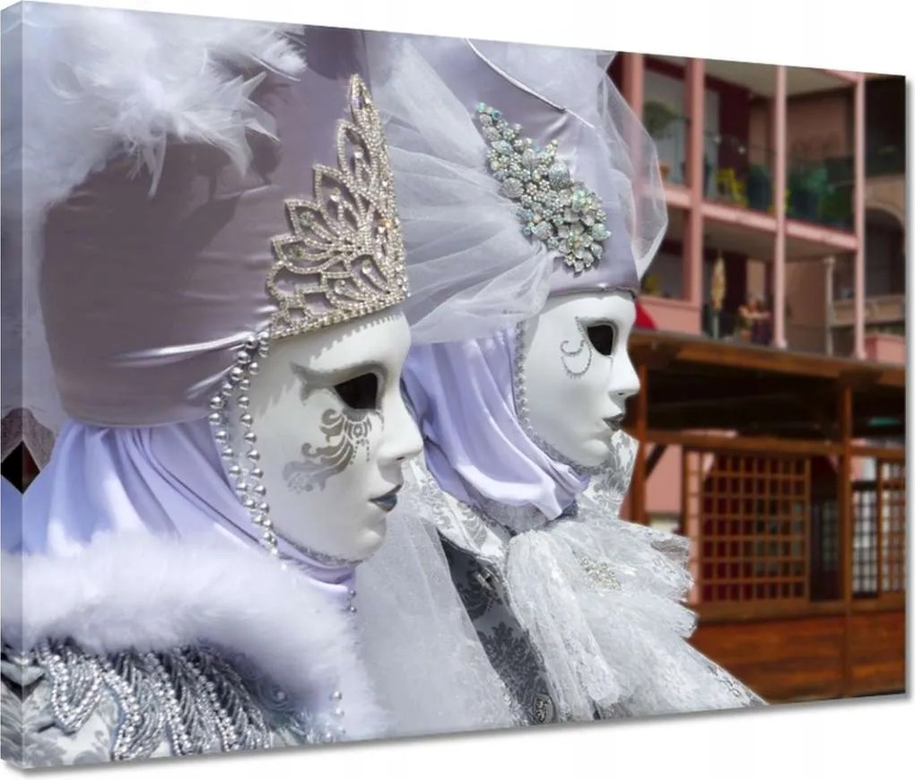 Vászonkép 40x30 Szórakozás Velencében Maszkok