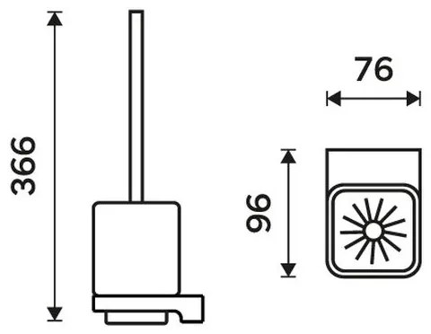 NIMCO MA 29094KN-26 - Falra szerelhető WC kefe MAYA fehér/fényezett króm