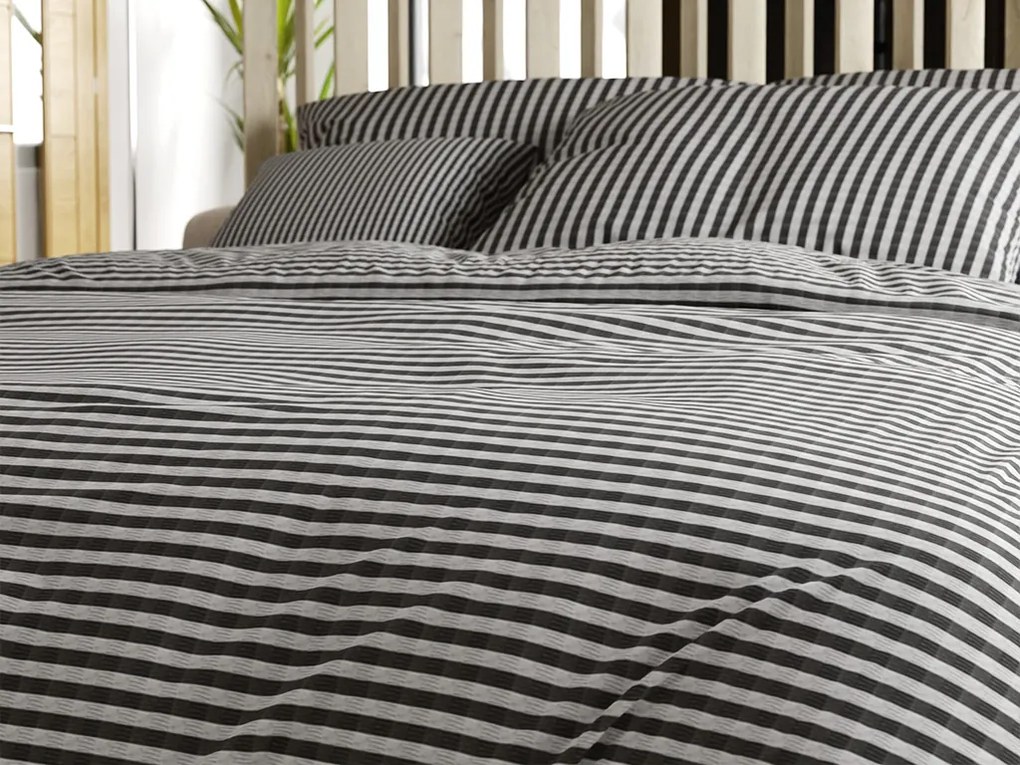 Krepp ágynemű ARLENA BLEND fekete szállodai zsebbel Ágyneműhuzat mérete: 70 x 90 cm | 140 x 200 cm