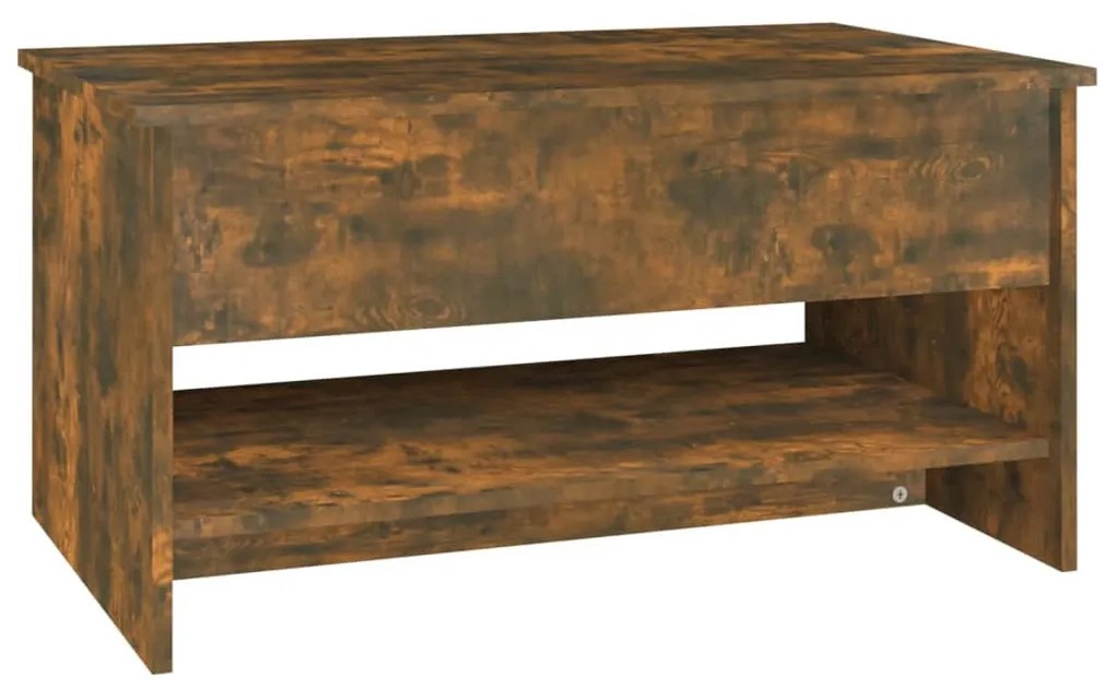 Füstös tölgy színű szerelt fa dohányzóasztal 80 x 50 x 40 cm