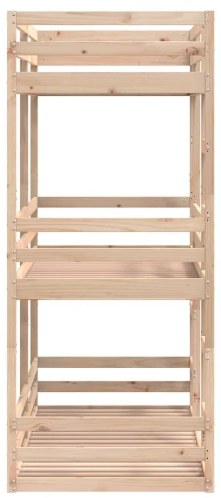 tömör fenyőfa hármas emeletes ágy 80 x 200 cm