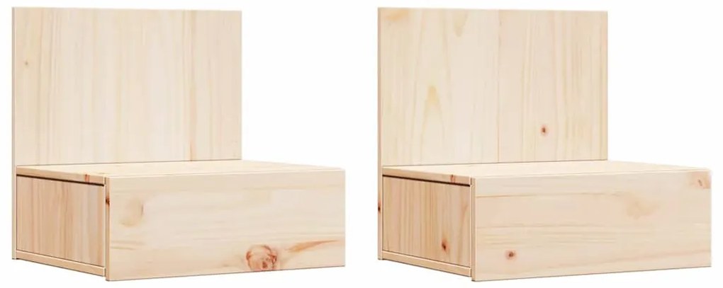 Éjjeli asztal 2 pcs Barna 42 x 32.5 x 40 cm Tömör fenyőfa