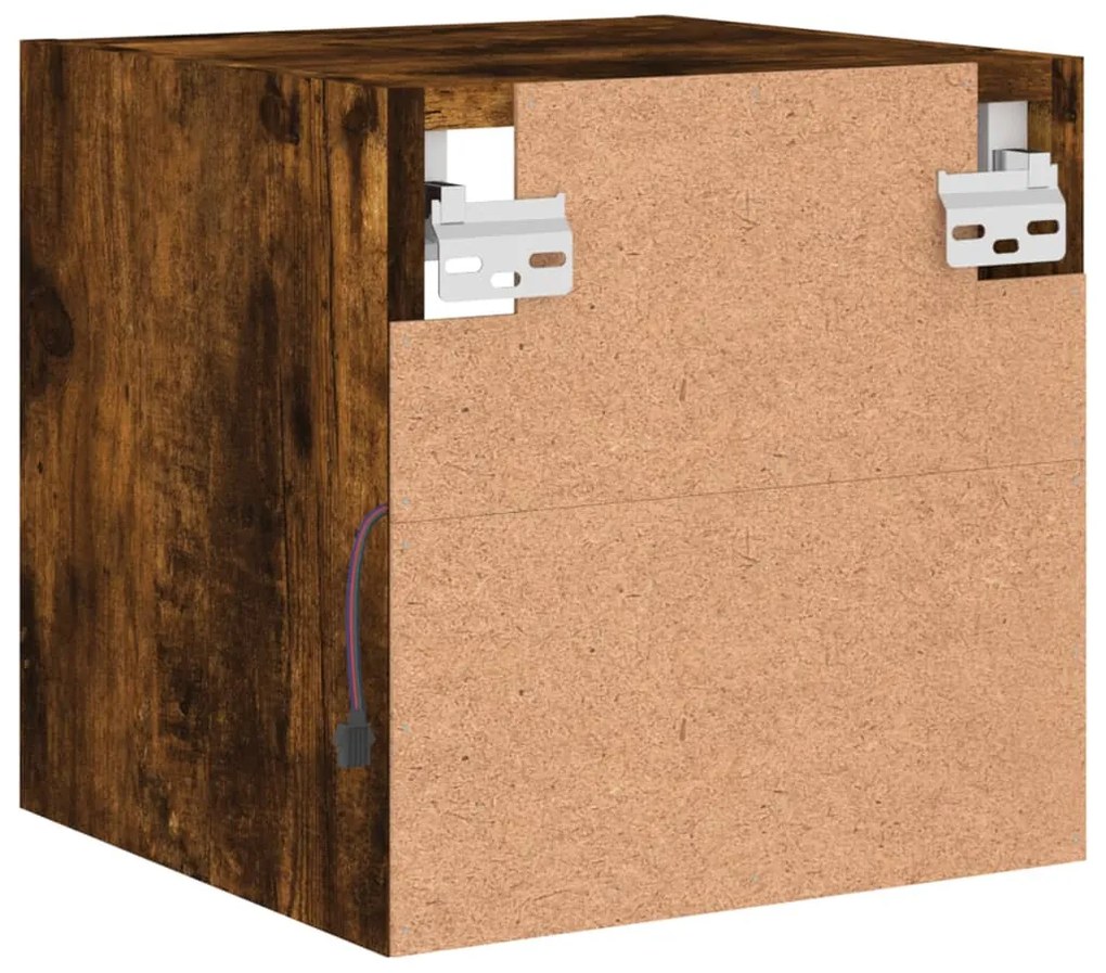 füstös tölgy színű fali TV-szekrény LED-ekkel 30 x 28,5 x 30 cm