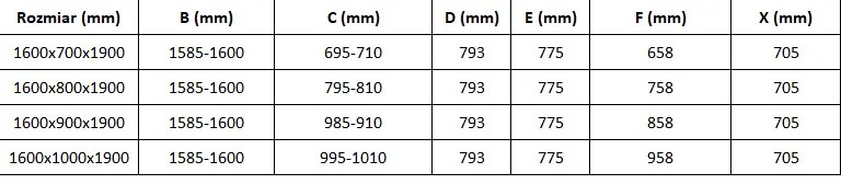 Mexen Omega zuhanykabin 160x90cm, 8mm üveg, króm profil-átlátszó üveg, 825-160-090-01-00