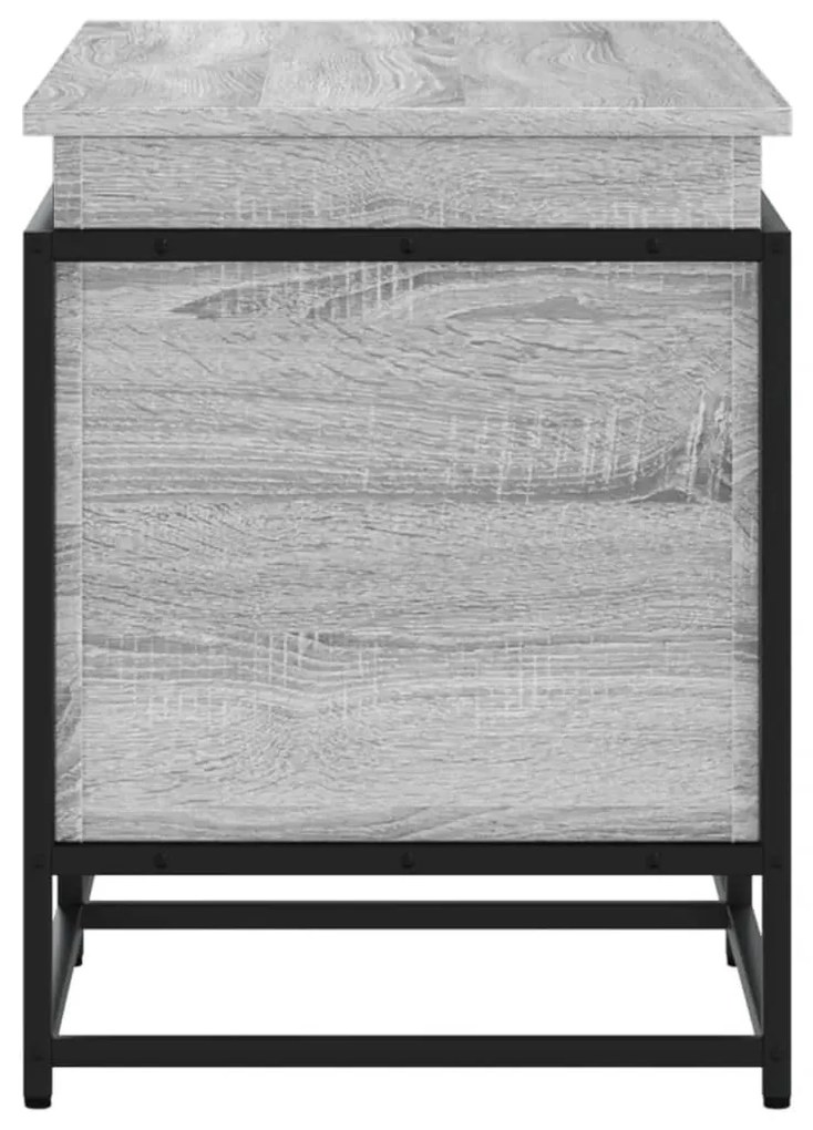 szürke sonoma szerelt fa tárolóláda fedéllel 100x40x51,5 cm