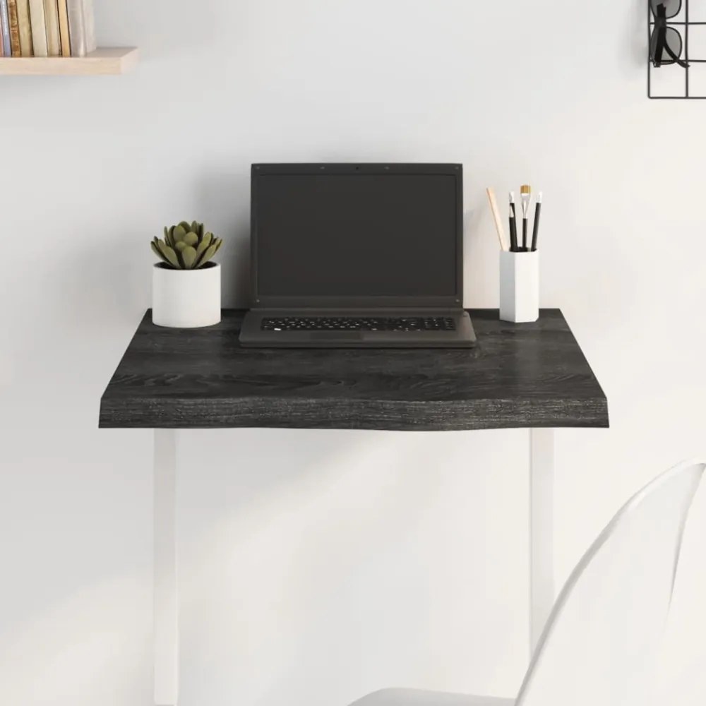 sötétbarna kezelt tömör tölgyfa asztallap 60x60x(2-4) cm