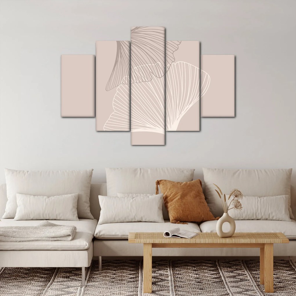 Kép - Bézs színű levelek N⁰2 (150x105 cm)