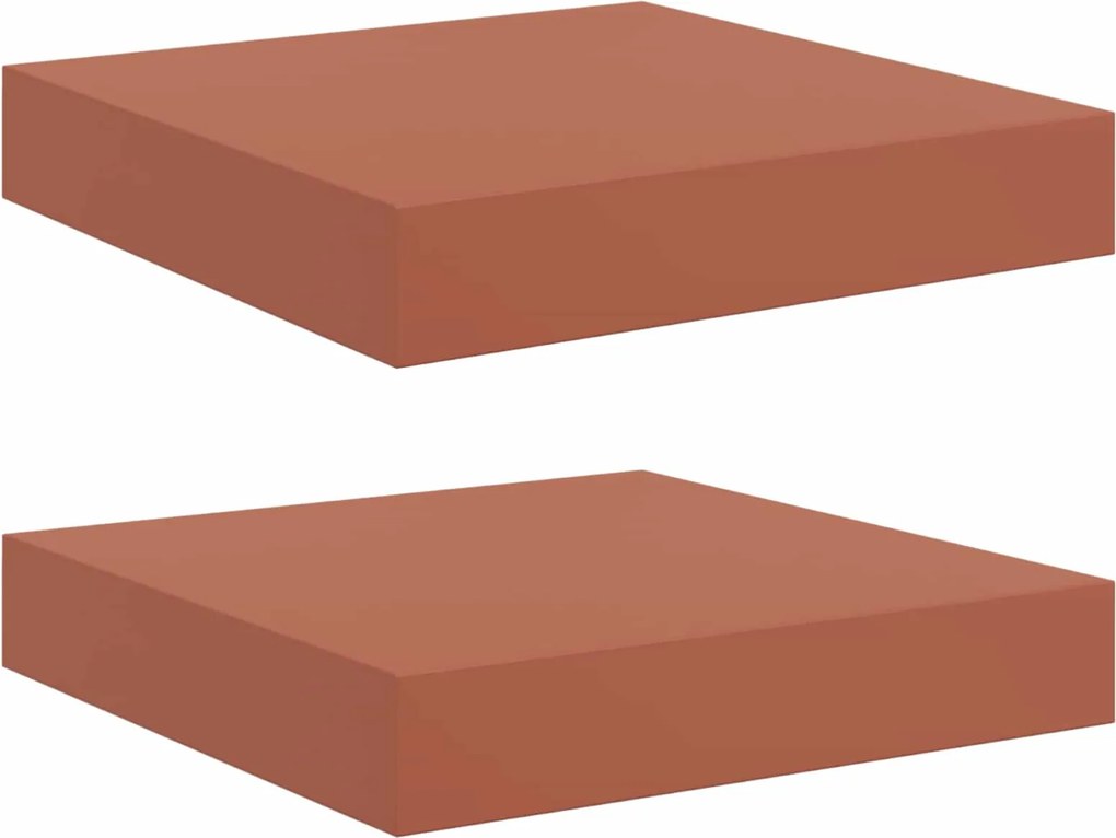 vidaXL Falpolc Falra szerelhető 2 pcs Piros 23 x 23,5 x 4 cm Faanyag