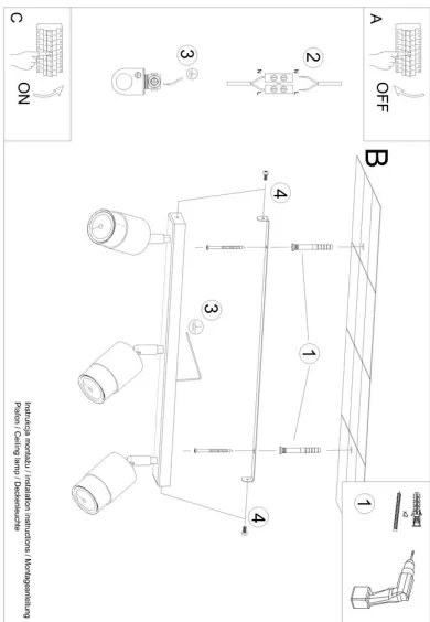 Sollux SL.1071 - Spotlámpa NERO 3xGU10/40W/230V fekete/arany