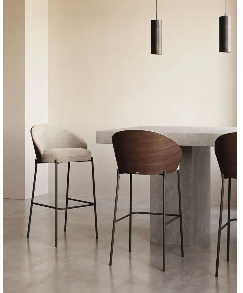 Barna-bézs bárszék (ülésmagasság 65 cm) Eamy – Kave Home