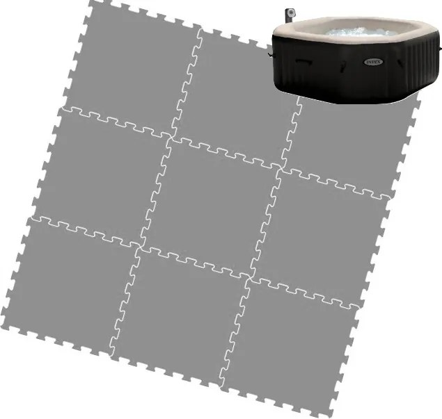 Puzzle Habszivacs Szőnyeg Spa Intex Pure Jet &amp; Bubble 218x218x71 cm