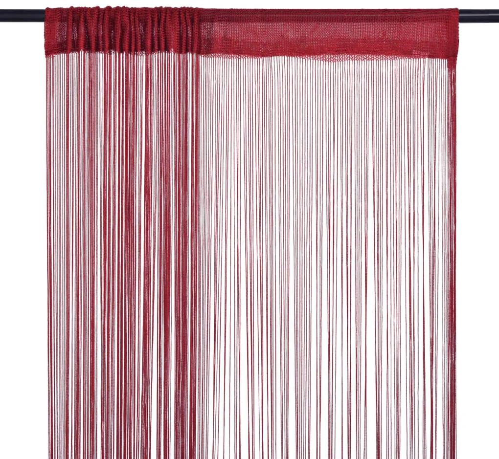 vidaXL 2 db burgundi vörös zsinórfüggöny 140 x 250 cm