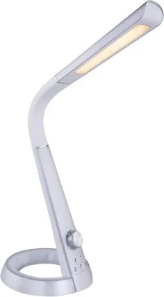Globo 58376S Asztali lámpa fehér flexibilis szárral. USB csatlakozás, RGB színváltó funkció. Színhőmérséklet váltás 4000/6500/3000K, MxSzxH:343x183x640, tartozék: 1xLED 8W 230V, 45-460lm