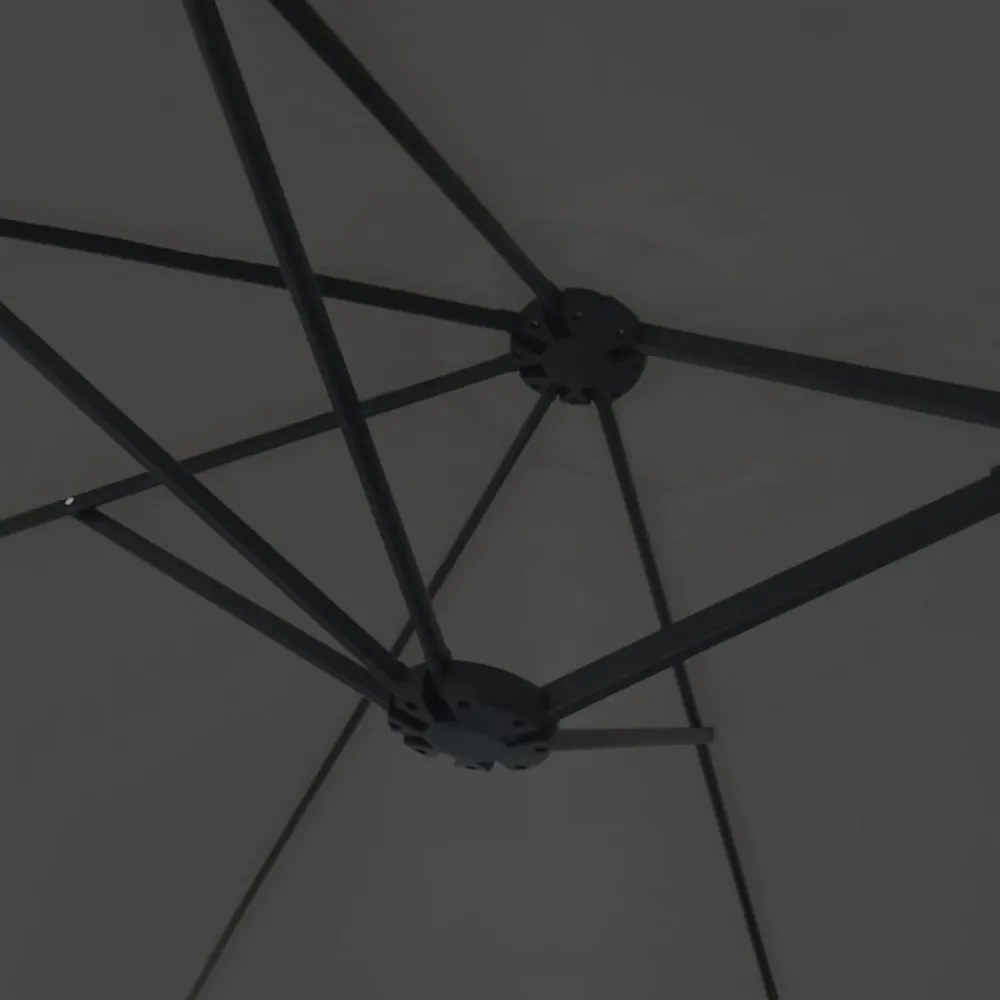 antracitszürke dupla tetős LED-es napernyő 449x245 cm