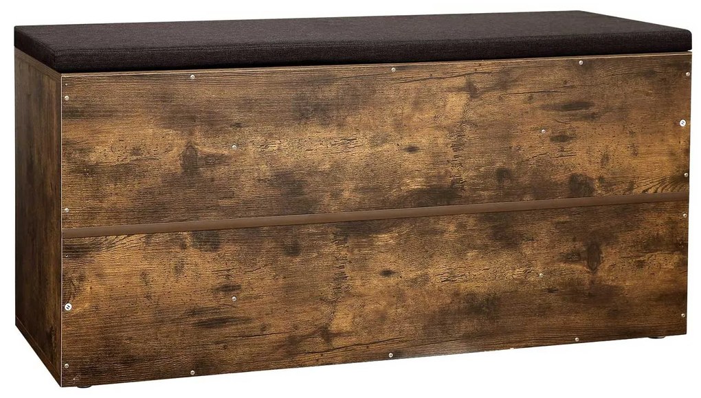 10 cipőtároló pad, cipőpad, cipőtartó párnával, rusztikus barna