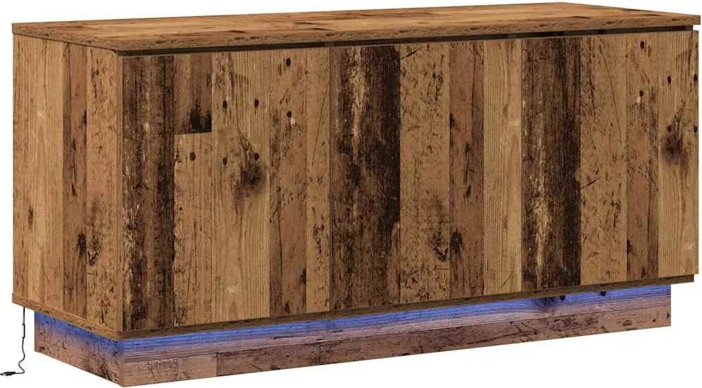 vidaXL TV szekrény LED -es lámpákkal Öreg fa 100 x 38 x 49 cm Faanyag