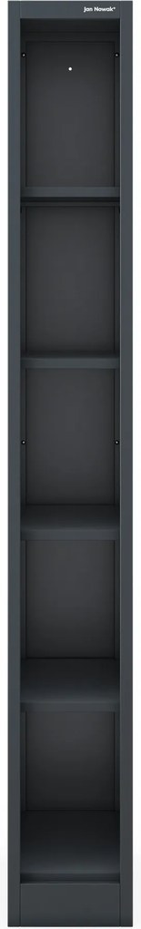 Keskeny fém irattároló polc dokumentumokhoz antracit: TIM 250 x 1850 x 450 mm