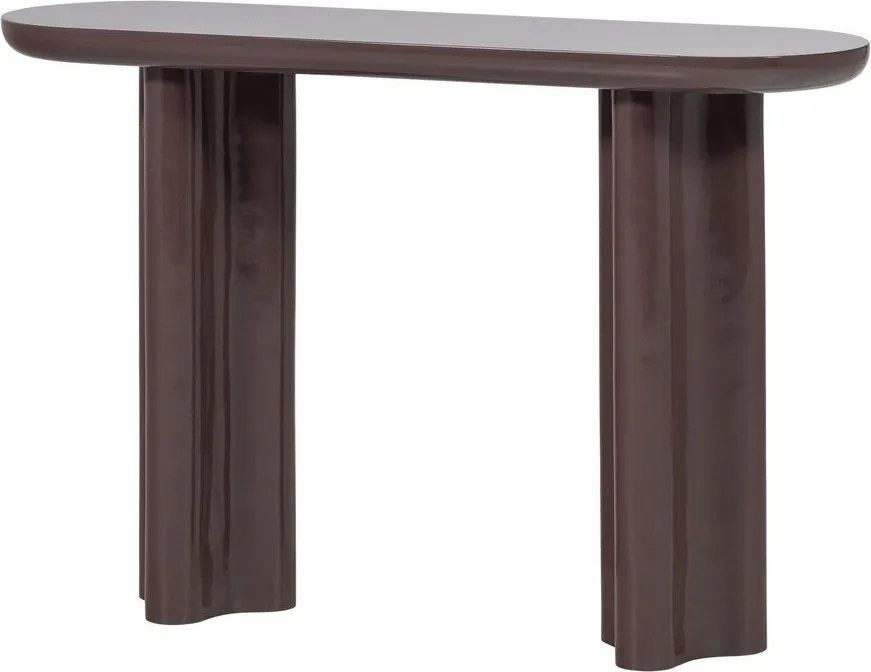 Sötétbarna fényes konzolasztal 35x120 cm Evara – WOOOD