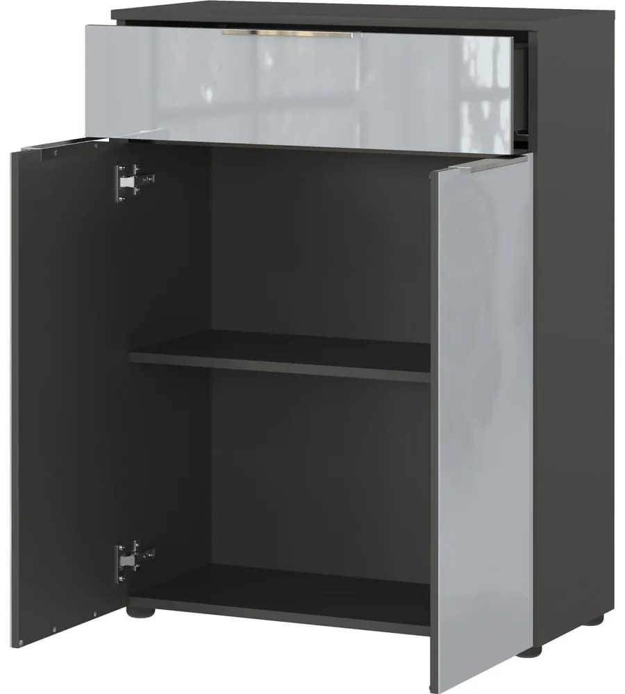 Szürke magas-fali fürdőszoba szekrény 71x95 cm Vasio – Germania