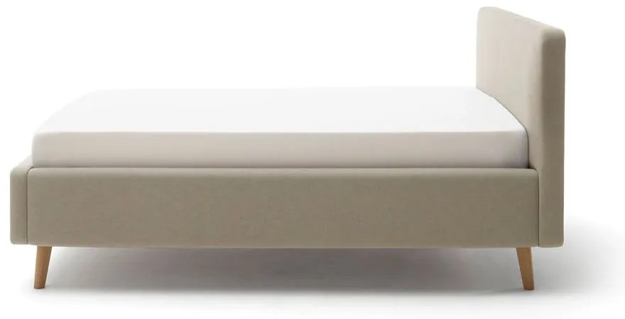 Világosbarna kárpitozott egyszemélyes ágy ágyrács nélkül 120x200 cm Mattis – Meise Möbel