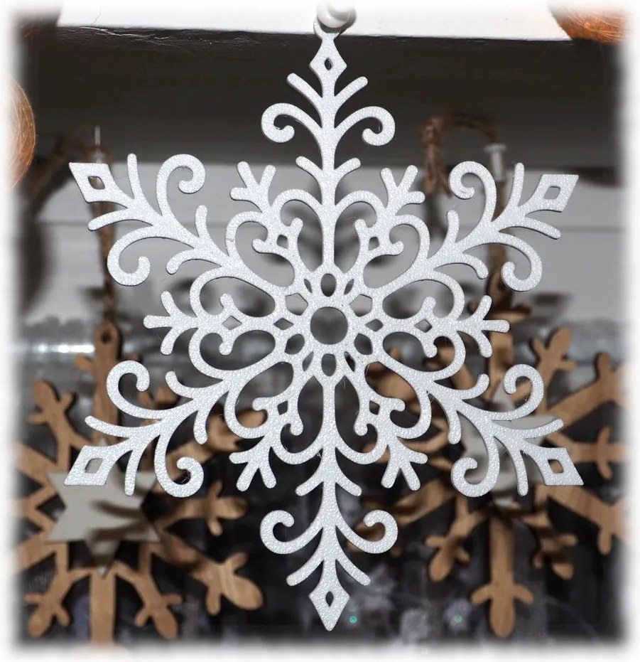 Áttört medál karácsonyi dekoráció Hópehely szirom