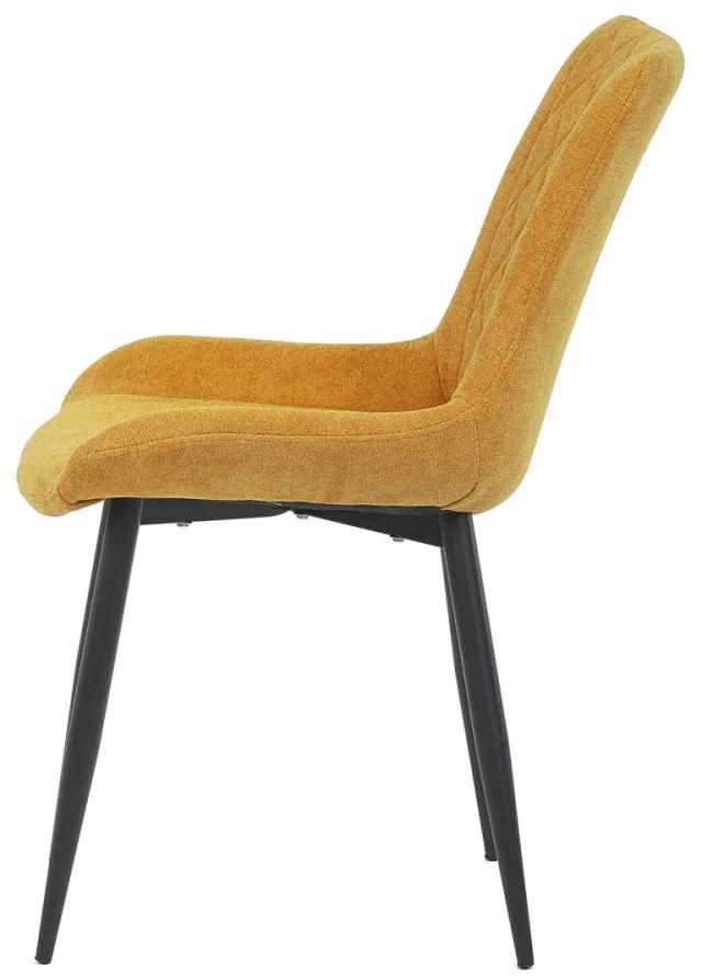 Scaun din țesătură galbenă cu model elegant Romb. DCL-218